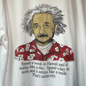 Y2K Albert Einstein Hawaii Relativity Shirt XXL 90s Vintage